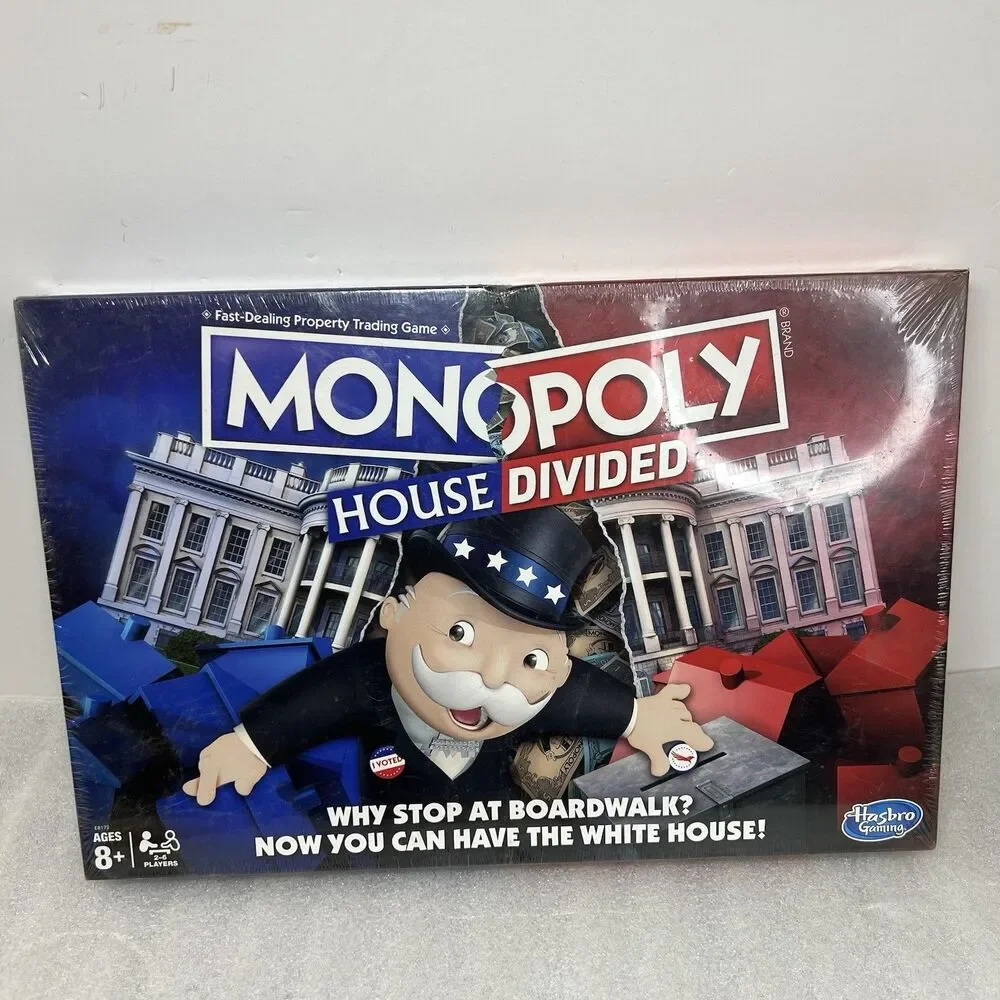 SEALED Monopoly House Divided Board Game New Sealed Political Red & Blue 2019